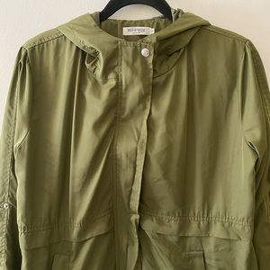 Measeor Hooded Olive Green Rain Jacket